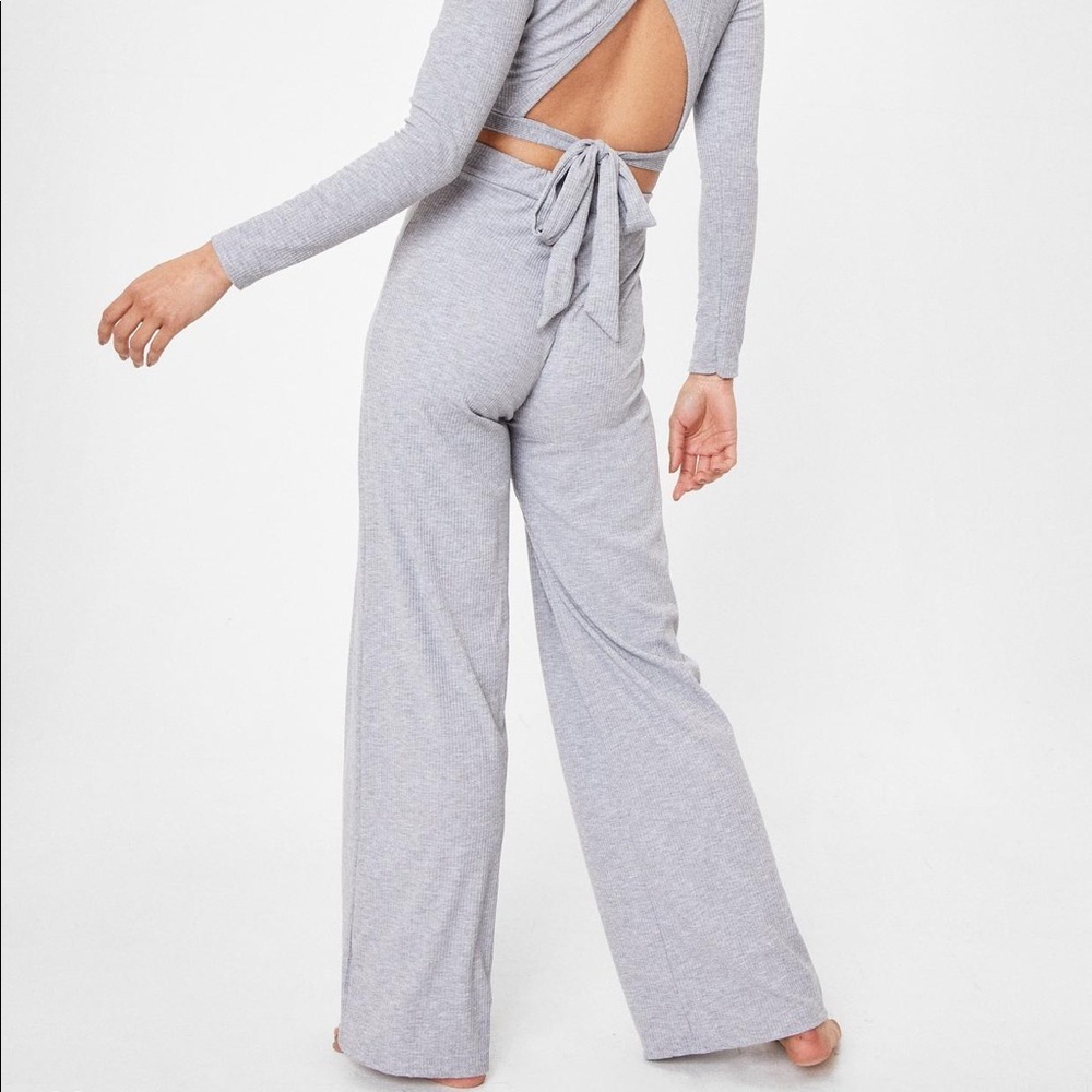 NWT Petite Backless Tie Wide Leg Pant Set | Sz 8P